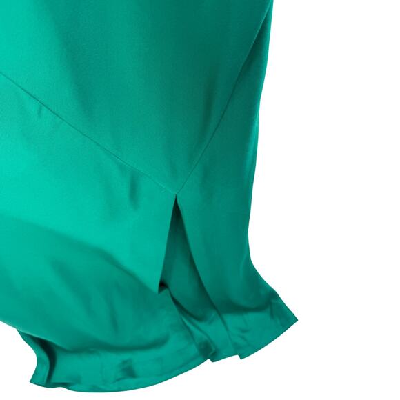 Banana Republic Dress Satin Twill Slit Maxi Women's Size Small Green NWT - Picture 8 of 12
